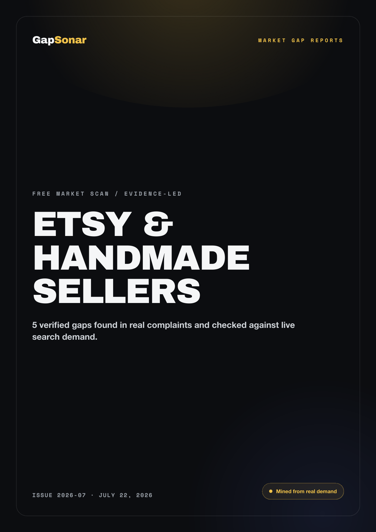 Etsy & Handmade Sellers gap report cover
